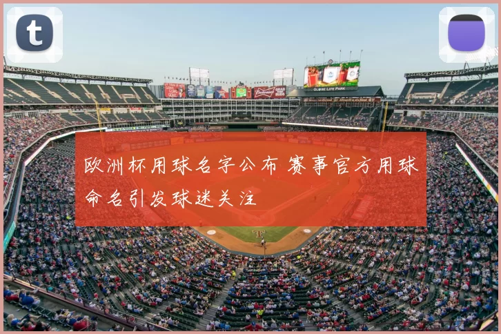 欧洲杯用球名字公布 赛事官方用球命名引发球迷关注